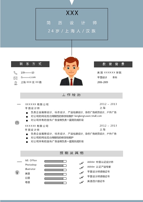 6803_网页设计平面设计类岗位求职简历模板  - 电子商务简历模板